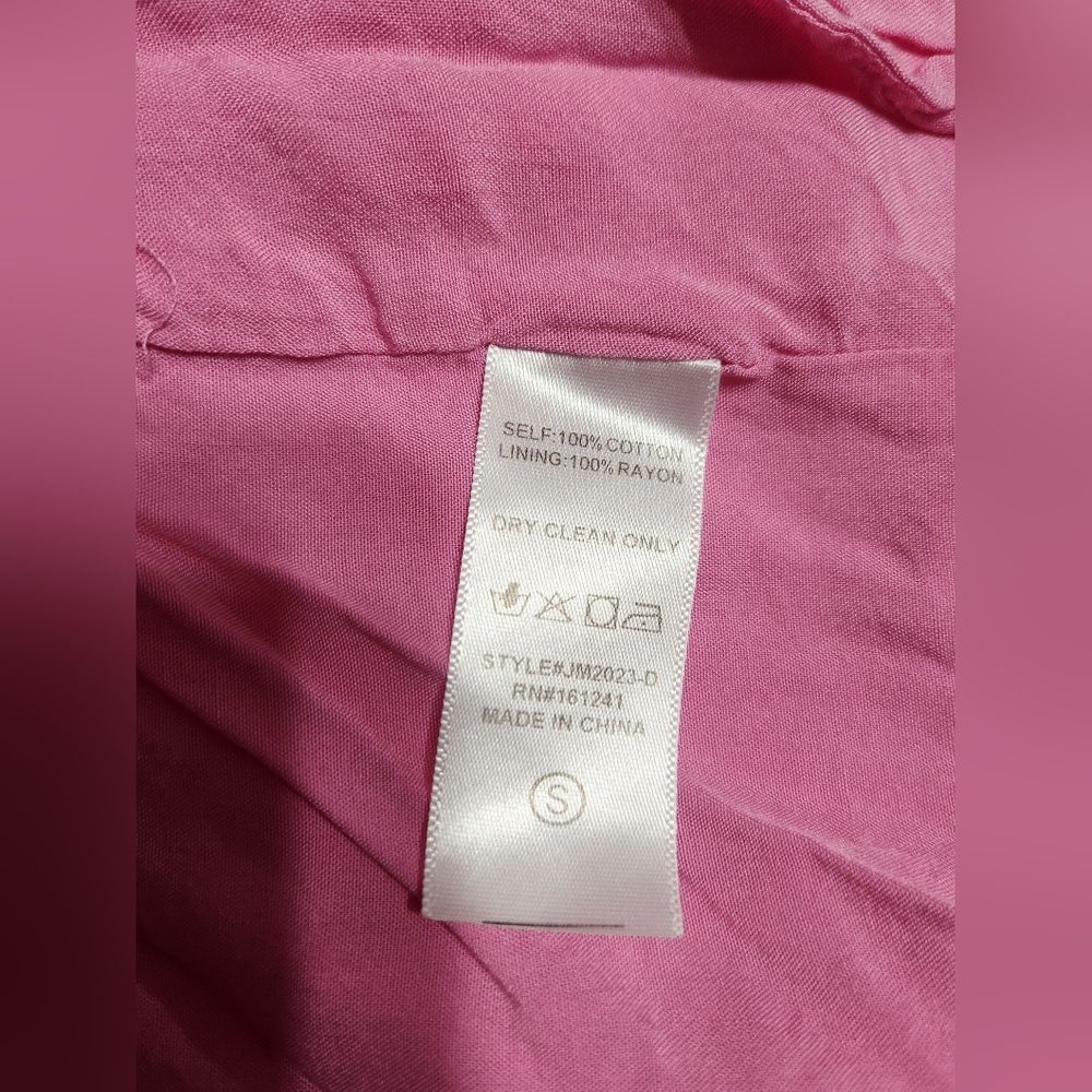 J.marie jm2023 Ember Top V Neck Embroidered Blouse PINK  size S - Picture 7 of 7
